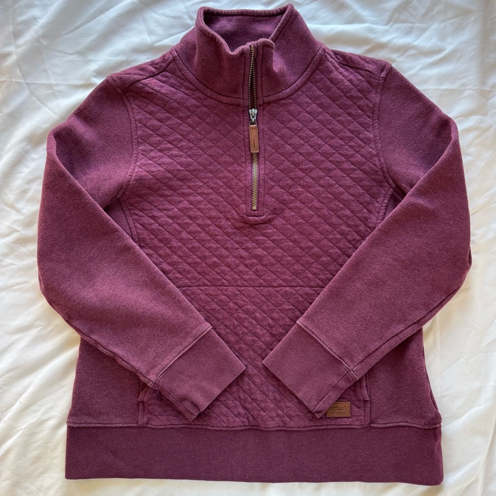 L.L. Bean Women's Quilted Half-Zip Sweater - Plum